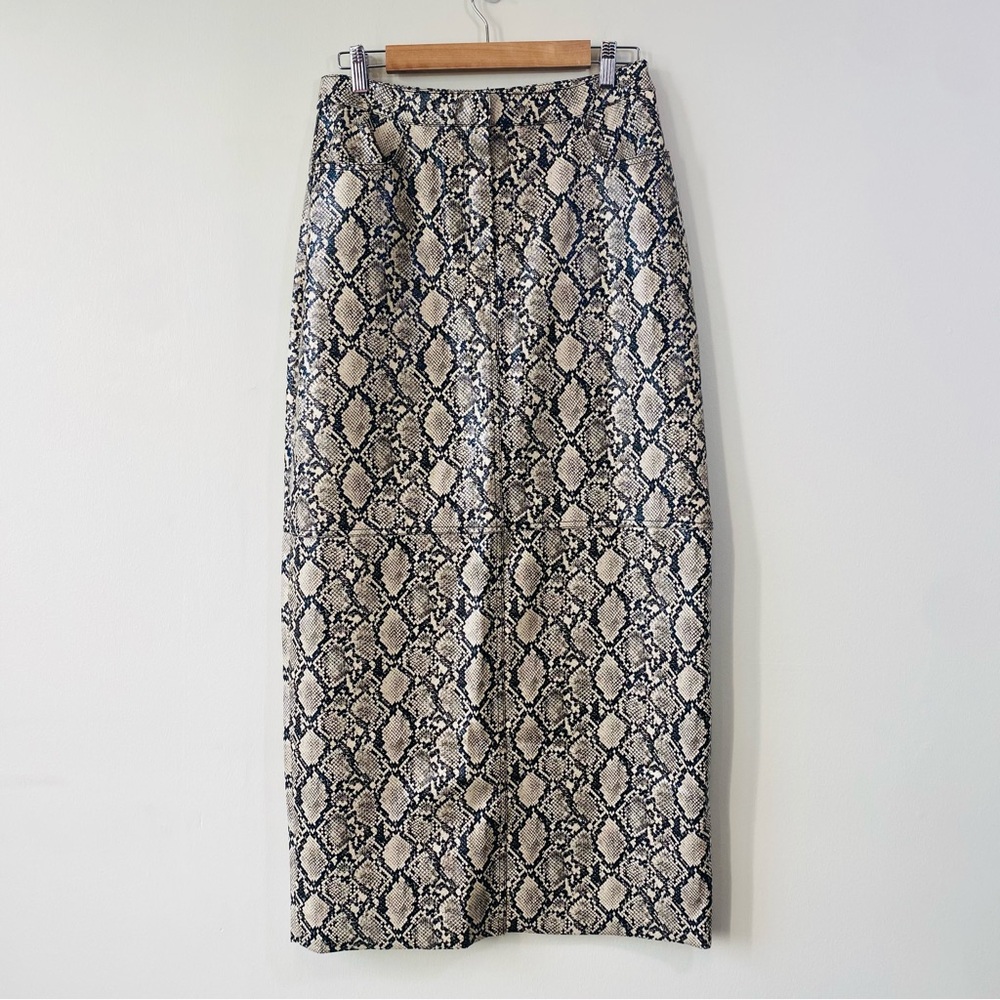 NWT Topshop Faux Leather Snake Print Maxi Length Pencil Skirt
